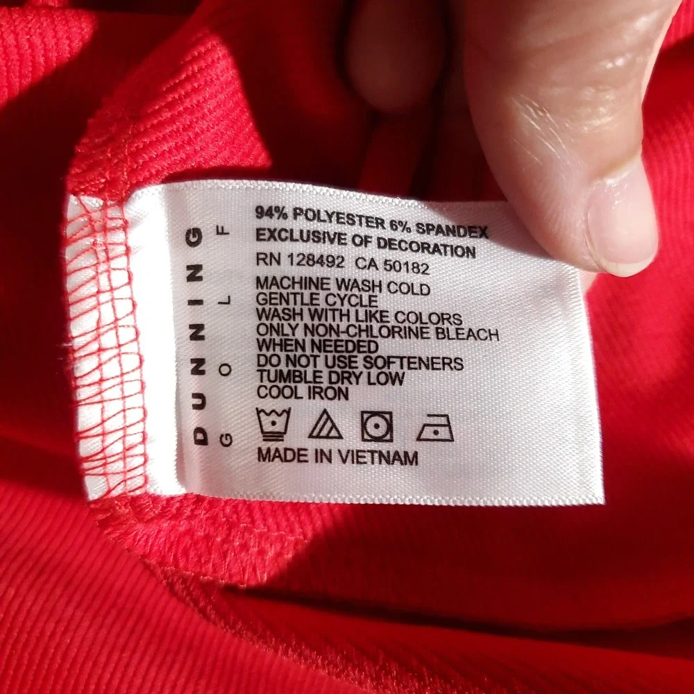 Dunning Golf Pullover Men L Red 1/4 Zip Long Sleeve NJ Foundation Athletic Solid